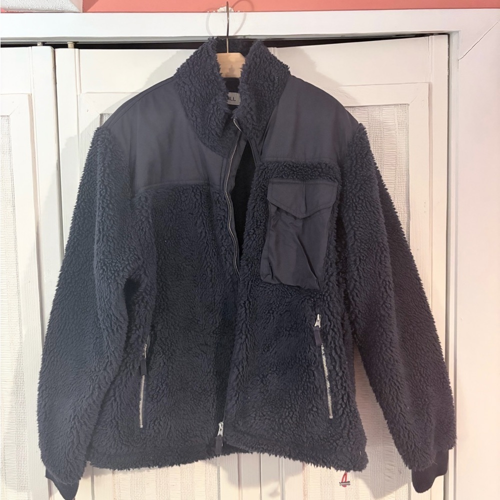 New Alex Mill fleece lined Sherpa field jacket in navy blue sz XL - Picture 14 of 14